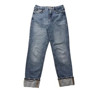 Good American Women's The Weekender Cuffed Cropped Jeans Blue‎ Size 2/26 Stretch